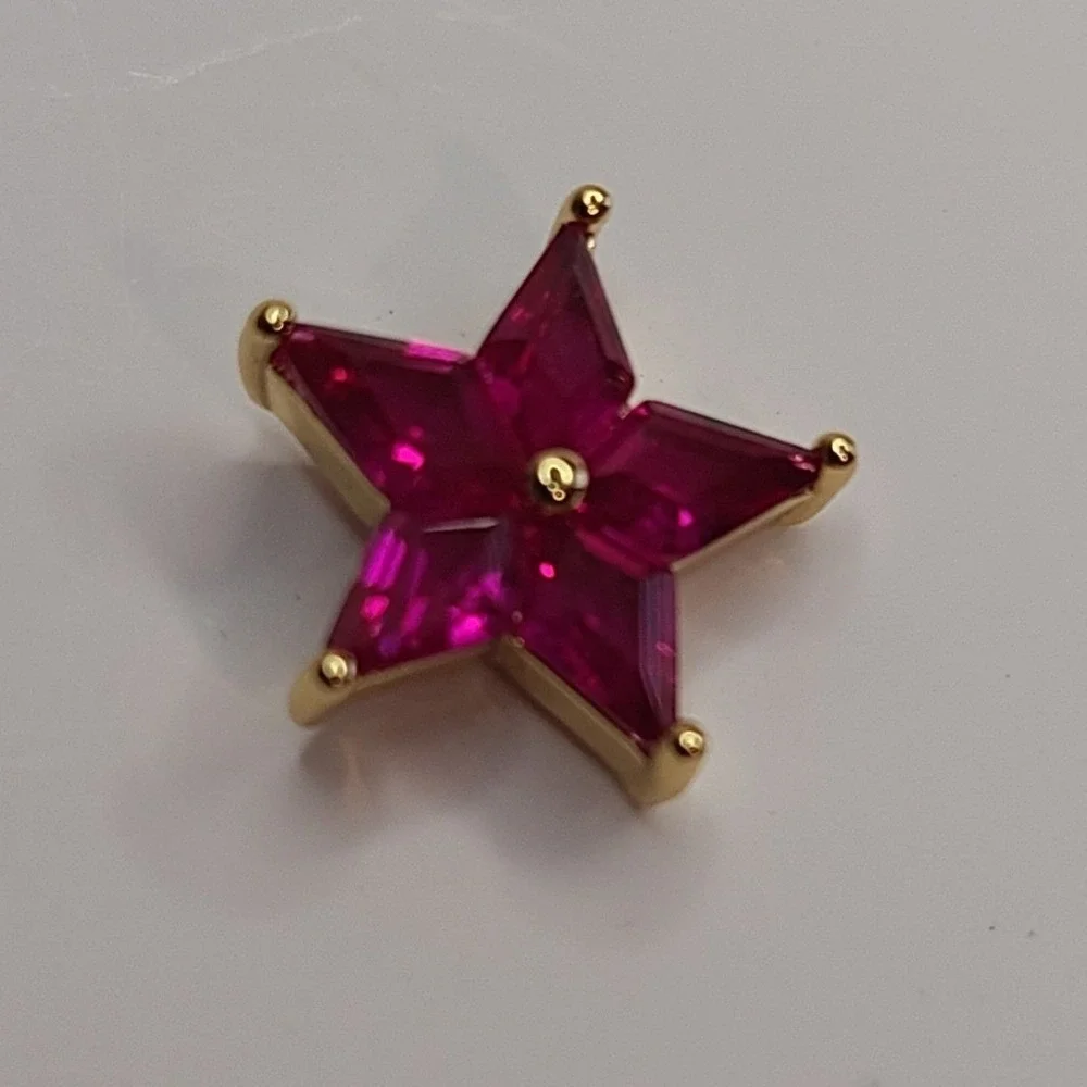 Kate Spade New York Star Stud‎ Earrings Pink Cubic Zirconia Gold Tone
